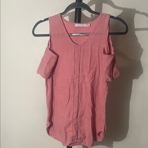 Notations Coral Cold Shoulder Blouse